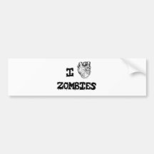 I love Zombies Bumper Sticker