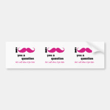 I moustache you a question in pink bumper stickers