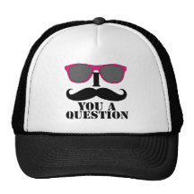 I Moustache You A Question Pink Sunglasses Mesh Hats