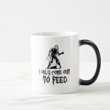 I Only Come Out To Feed Retro Zombie Coffee Mug