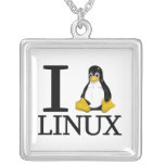 I Penguin Linux 2 Personalized Necklace