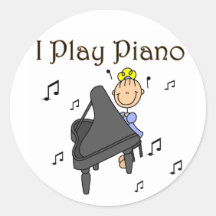 I Play Piano Stickers Sticker