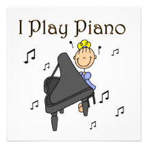 I Play Piano T-shirts and Gifts Custom Invite