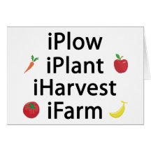 I Plough plant harvest farm with fruits Card