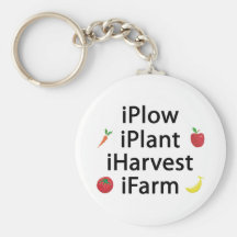 I Plough plant harvest farm with fruits Key Chain