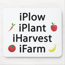 I Plough plant harvest farm with fruits Mousemats
