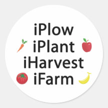 I Plough plant harvest farm with fruits Sticker
