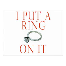 I Put a Ring on It Groom Engagement Postcard