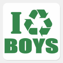 I Recycle Boys Sticker