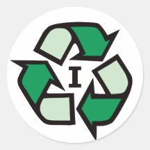 I Recycle - Green 01 Round Sticker