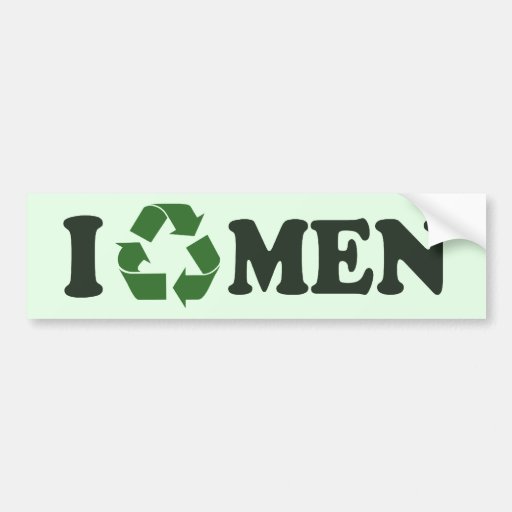 I Recycle Men Boys Bumper Sticker