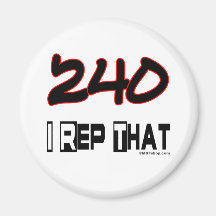 I Rep That 240 Area Code Fridge Magnet