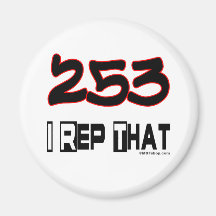 I Rep That 253 Area Code Magnet
