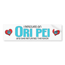 I Rescued an Ori Pei (Female) Dog Adoption Design bumper stickers