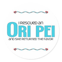 I Rescued an Ori Pei (Female) Dog Adoption Design stickers
