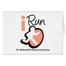 I Run For Endometrial Cancer Awareness Greeting Cards