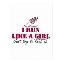 I run like a girl (script) postcard