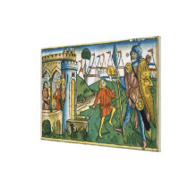 I Samuel 17 1-58 David defeats Goliath and meets S canvas prints