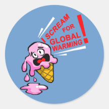 I scream for global warming! sticker