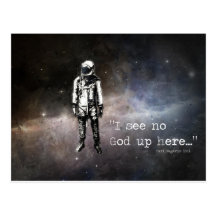 I see no god up here post cards
