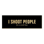 I shoot people - Professional Photographer (gold) Business Card Templates
