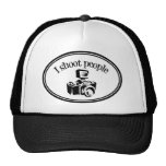 I Shoot People Retro Photographer's Camera B&W Mesh Hat