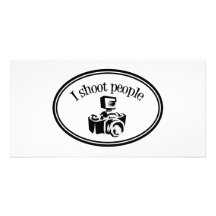 I Shoot People Retro Photographer's Camera B&W Photo Cards