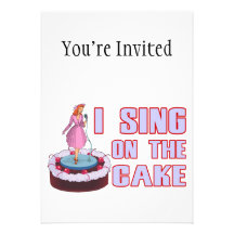 I Sing On The Cake Invitation