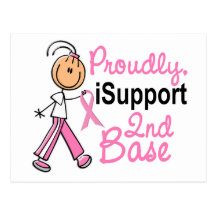 I Support 2nd Base SFT Breast Cancer Postcard