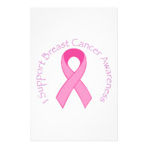I Support Breast Cancer Awareness Custom Stationery
