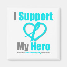 I Support My Hero Addiction Recovery Magnet