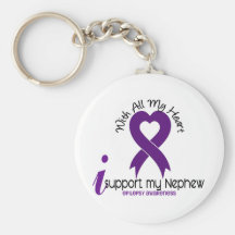 I Support My Nephew Epilepsy Key Chain
