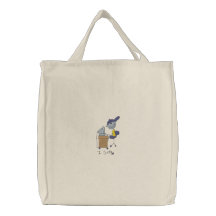 I Surf Embroidered Tote Bag
