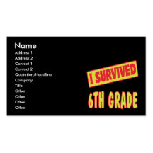 I SURVIVED 6TH GRADE BUSINESS CARD
