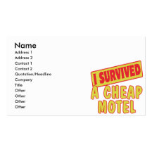 I SURVIVED A CHEAP MOTEL BUSINESS CARD