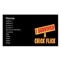 I SURVIVED A CHICK FLICK BUSINESS CARDS