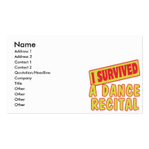 I SURVIVED A DANCE RECITAL BUSINESS CARD TEMPLATE