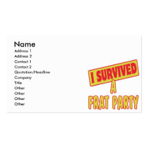 I SURVIVED A FRAT PARTY BUSINESS CARD TEMPLATE