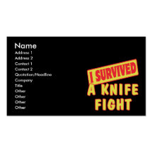 I SURVIVED A KNIFE FIGHT BUSINESS CARD TEMPLATES