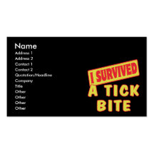 I SURVIVED A TICK BITE BUSINESS CARDS