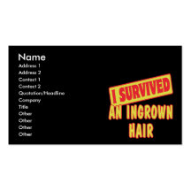 I SURVIVED AN INGROWN HAIR BUSINESS CARD TEMPLATE