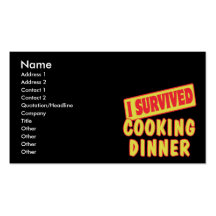 I SURVIVED COOKING DINNER BUSINESS CARD TEMPLATE