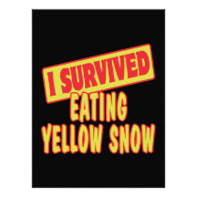 I SURVIVED EATING YELLOW SNOW PERSONALIZED ANNOUNCEMENT