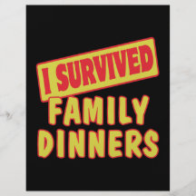 I SURVIVED FAMILY DINNERS PERSONALISED FLYER