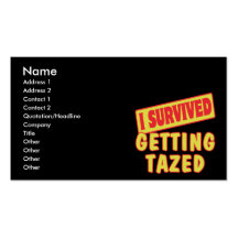 I SURVIVED GETTING TAZED BUSINESS CARD TEMPLATE