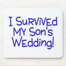 I Survived My Sons Wedding Blue Mousemats