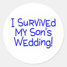 I Survived My Sons Wedding Blue Sticker