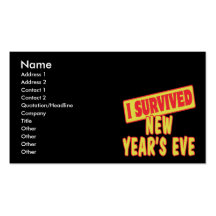 I SURVIVED NEW YEARS EVE BUSINESS CARD