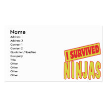 I SURVIVED NINJAS BUSINESS CARDS