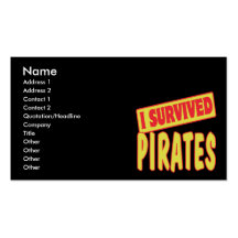 I SURVIVED PIRATES BUSINESS CARDS